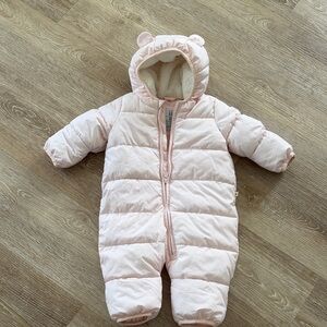 Baby Gal Pink Baby Snowsuit with Bear Ears